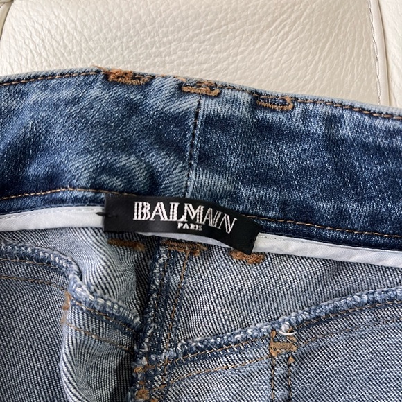 Balmain Skinny Biker Jeans Size 34 - Picture 5 of 5